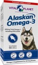Vital Planet - Alaskan Omega-3 Fish Oil Supplement für Hunde mit 600mg Omega-3, High in DHA und EPA von Sustainable Harvested Wild Caught Cold Water Fish, 60 Vanilla Softgels