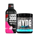 PROSUPPS L-Carnitin 3000 Stimulant freie flüssige Schüsse (31 Servierungen, Drachenfrucht) und Hyde Max Pump Pre Workout für Männer und Frauen (20 Servierungen, Blauer Razz) Bundle