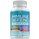 8 in 1 Immune Defense Support, Immunität Kapseln Supplement mit Echinacea Zink 50mg, Vitamin C, D3 5000 IU, Kurkuma & Ginger, Echinacea - für Kinder Erwachsene (1 Pack)