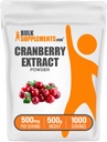 BulkSupplements.com Cranberry Extract Powder - Cranberry Flavoring Powder, Sourced from Vaccinium Macrocarpon Fruit - Vegan & Gluten Free, 500mg pro Servierung, 500g (1.1 lbs) (Pack von 1)