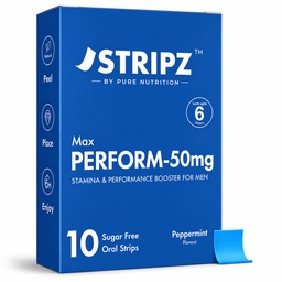 Pure Nutrition Perform Max Stripz 50mg Support Supplement for Men | Supports Energy, Vitality & Stamina | Sugar Free Peppermint Oral Strips | 10 Strips