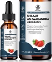 iMATCHME Shilajit Flüssigkeitstropfen mit Ashwagandha für Enhanced Energy and Immune Support, Shilajit für Men Energy Booster, Sugar-Free, Erdbeer Flavor, 2 Fl Oz