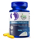 Vegane pränatale Vitamine mit DHA (60 Zähler) Omega-3 - Qwell besser als Fischöl, Gehirnfunktion - 820 Mg Algae DHA & EPA, Vegane pränatale Vitamine mit Vitamin E, Carrageenan-frei