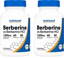 Nutricost Berberine HCl 600mg, 60 Kapseln (2 Flaschen) - Glutenfrei, Veggie Caps, Non-GMO