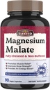 Magnesium Malat Kapseln, Magnesium Ergänzungen, Chelat, hohe Absorption & Bioverfügbarkeit, Mineral für Männer, Frauen & Kinder, Energieproduktion & Muskelrückgewinnung, 90 Vegan Caps