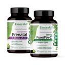 Emerald Labs Bundle mit Prenatal 1-Daily Multi (60 Veg Caps) & PureWay-C (90 Veg Caps) - Pränatales Multivitamin mit methyliertem Folat, Eisen & More* - Vitamin C Supplement mit R-Alpha Lipoic Acid*