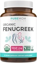 USDA Organic Fenugreek Capsules für Damen - Effektive Lactation Ergänzung für erhöhte Brustmilchversorgung - Herbale Stillunterstützung für Mütter - Glutenfrei - 60 Vegan Capsules (Keine Pillen)