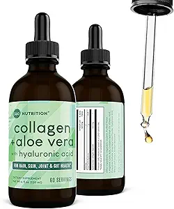 360 Nutrition Liquid Collagen + Aloe Drops | Natural Detox, Radiant Skin, Reinigungs- und Verdauungsunterstützung | 60 Servierungen pro Container (Collagen + Aloe)