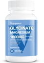 Magnesium Glycinat 200mg, hohe Absorption Vegan Magnesiumergänzung, Voll Chelat Magnesium Zink Vitamin D & B6, Magnesium Bisglycinat für Schlaf, Knochen & Muskel Gesundheit, Nerve, Non-GMO, 90 Kapseln