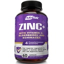 NutriFlair Zink 50mg - mit Vitamin C, Elderberry, Echinacea Purpurea Extract, Zinkoxid - Vergleichen Sie mit Picolinat, Citrat, Oxid - Komplette Immununterstützung Formel Pillen mit 4 Immunabwehr