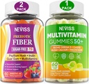 NEVISS Bundle - Women & Men's 50+ Multivitamin 1 Pack und Prebiotic Fiber 2 Pack