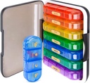 MURRI&MURRDI 7-Day Pill Organizer mit 28 Zellen, Große wöchentliche Pille Fall für 4 tägliche Komponenten, Moisture-Proof Travel Pill Box für Vitamine, Medikamente, Ergänzungen, Multi-Color