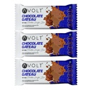 Avolt Chocolate Gateau Protein Bars with 15.5g Protein | Pack of 3 x 50g each | High Energy Wafer Bars, No Added Sugar, Guilt-Free, Blend of Almond Paste, Fibre and Multigrains for Fitness & Immunity Booster