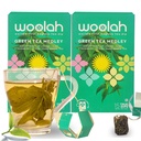 Woolah Green Tea Assortment Pack, Organic Bagless Tea Dip (2 Packs = 30 Dips /60 Cups) 100% Plastic Free, Natural Whole Leaf, High Antioxidants Supports Weight Management, Skin And Heart Health