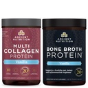 Antike Ernährung Multi Collagen Protein Pulver, Vanille, 24 Servierungen + Knochen Broth Protein Pulver, Vanille, 20 Servierungen