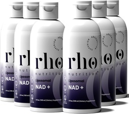 Rho Nutrition Liposomal NAD+ – Flüssige Ergänzung zur Unterstützung der Absorption – Aktive Form von NAD+ Hilft zur Unterstützung normaler zellulärer Gesundheit, gesunder Alterung, Energiemetabolismus & Vitalität – 6 Pack
