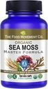 THE FOOD MOVEMENT CO. Sea Moss Master Formel mit Burdock Root & Bladderwrack für Gut Gesundheit | Organic Vegan Ergänzung für Frauen & Männer | Irish Sea Moss Blend für Optimal Well-Being (120)