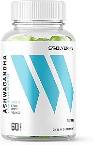 Swolverine Ashwagandha Vitamin Gummies | Zink, Vitamin D, Relax, Schlaf, Stärke, Non-GMO, Vegan - Kirsche (60 Count)