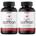 Ultra6 Nutrition Happy Saffron Supplements - 100% Pure Saffron Extract Supplement für Augengesundheit Unterstützung - Mood Enhancer für Damen und Herren (Pack von 2)
