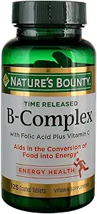 Nature's Bounty B-Komplex mit Folsäure Plus Vitamin C Tabletten 125 Tabletten (Pack von 2)