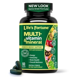 Life's Fortune Multivitamin & Mineral 60 Tabletten, Alle natürliche Energiequelle Versorgung ganzer Lebensmittelkonzentrationen, Antioxidantien, Aminosäuren, Enzyme, Trace Minerals & Mehr