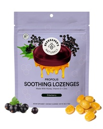 Beekeeper's Naturals Beruhigende Honig Elderberry Cough Tropfen Immununterstützung mit Vitamin D, Zink und Propolis Throat beruhigende Lozenges, 14 Ct