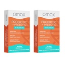 Omax3 Prebiotic & Probiotic 50 Billion CFU + Chicory Inulin, 10 Strain, Reduzieren Bloating, Digestion, SIBO, Leaky Gut, Vaginal pH, Acidophilus, Vegan, Dairy Free, Glutenfrei, Blister verpackt (2 Pack)