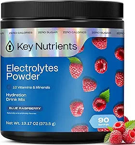 KEY NUTRIENTS Electrolytes Powder Packets - Tropical Pineapple Coconut 20 Pack Hydration Packets - Travel Hydration Powder - No Sugar, No Calories, Gluten Free Keto Electrolytes Powder - Made in USA