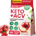 Apple Cider Essiggummis, Advanced ACV Gummy mit Probiotics, BHB, B12 und Keto Support - Keto Acv Gummies für Detox, Metabolismus, Verdauung, Gut & Immune Health - Sugar Free, Vegan, 180 Zähler