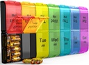 Colorwing Extra große Pille Organizer 2 Mal pro Tag, Wöchentliche XL PM Pille Case, 7 Tage Pille Box zweimal pro Tag, übergroße tägliche Medizin Pille Organizer für Vitamin, Big Pill Container, Medikamentenspender
