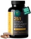 Citrus Bergamotte Extrakt 1000 mg Kapseln — Natürliche 25:1 Citrus Bergamotte Ergänzung mit 50% Polyphenole Extrakt und Schwarz Pfeffer — Natürliche Formel Vegan und Non-GMO — 180 Kapseln