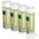 Drinklits Lemon-Lime Täglich Elektrolyt Trinktabletten (4) Tube Bundle | Natural Sports Drink – 0g Sugar – Ausgezeichnet Flavor | 40 Servierungen - 10 Tablets pro Tube