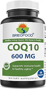 Brieofood CoQ10 600 mg pro Kapsel - Herzgesundheitsunterstützung - 60 Zähler