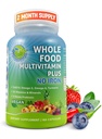 Vegan Ganzes Essen Täglich Multivitamin ohne Eisen, Methyliertes Multivitamin für Frauen und Männer, hergestellt mit Früchten & Gemüse, B-Komplex, Probiotika, Enzyme, CoQ10, Omegas, Turmeric, Non-GMO, 180 Count