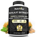 Nutrivein Premium Pure Himalayan Shilajit für Männer und Frauen - 1500 mg - 60 Kapseln- Leistungsstarke Resin Extrakt gemischt mit Irish Sea Moss, Tongkat Ali, & Ashwagandha - Vitalität, Klarheit und Leistung