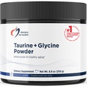 Designs für Gesundheit Taurin + Glycin-Pulver - Aminosäuren für gesundes Altern - Unterstützt Zelluläre, Metabolische & Herzgesundheit - Nicht-GVO-Aromaloses Aminosäurepulver (250 g)