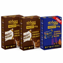 STROOM Centre Filled Protein Bars 10g Cookie Crunch & Choco Almond