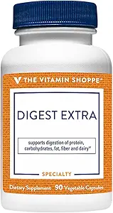 Der Vitamin Shoppe Digest Extra - Verdauungsenzyme für Fette, Kohlenhydrate und Proteine Einschließlich einer Verdauungshilfe für Gluten und Milch - unterstützt Nährstoffaufnahme (30 pflanzliche Kapseln)
