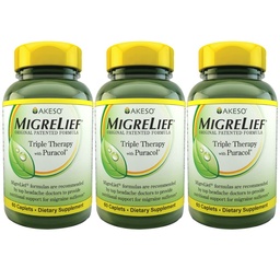 MigreLief Original Formel Dreifach Therapie mit Puracol, 60 Count (Pack mit 3)
