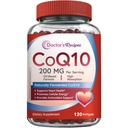 Rezepte CoQ10 200mg pro Servierung, hohe Absorption Coenzym Q10 Ergänzung mit Olivenöl, Herz- und Gefäßgesundheit, Energieproduktion & Antioxidans Unterstützung, 2 Monate Versorgung, 120 Softgels