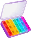 ASprink Pill Organizer 3 Mal pro Tag, Große Pille Fall mit 21 Kompartment Reise Pille Organizer, Vitamine zu halten, Medizin
