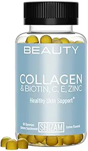 SHIZAM Hydrolyzed Bovine Collagen Biotin Gummis mit Multi-Vitamin C, E & Zink für Haarwachstum-Loss und starke Nail. Alternative für flüssige Tropfen, Pillen & Keratin Shampoo für Frauen