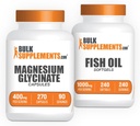 Magnesium Glycinat Kapseln 240ct + Fischöl Softgels 240ct Bundle