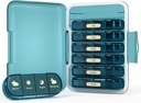 Wöchentliche Pille Organizer 4 Mal pro Tag, 7 Tage Pille Box 4X, Portable for Travel Pill Case for Pills/Vitamin/Fish Oil/Medication/Supplements (4x7 Blue)