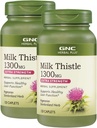 GNC Kräuter Plus Milchdistel 1300mg, Twin Pack, 120 Flaschen pro Flasche, Unterstützt gesunde Leberfunktion