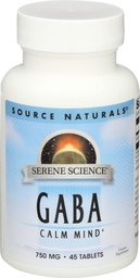 Quelle Naturals Serene Science GABA, für einen ruhigen Geist, 750mg - 45 Tabletten