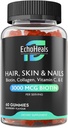Haare, Haut und Nail Gummies | Biotin Collagen Vitamin C & E Supplement | 3000mcg Biotin | Raspberry Flavored | 60 Gummis