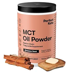 Perfect Keto 7g MCT Ölpulver, Medium Chain Triglyceride Supplement, Non Dairy Coffee Creamer für Keto Diät, Ketogenic MCT Öl Mix für Kaffee, Smoothie, Protein Shakes, Cinnamon Toast, 30 Portionen