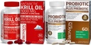 Bronson Probiotic 50 Billion CFU + Präbiotisch mit Apple Polyphenole & Ananas Frucht Extrac Antarktis Krill Öl 1000 mg mit Omega-3s EPA DHA