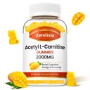 Acetyl L-Carnitin Gummie, L-Carnitin Ergänzung für Frauen und Männer, Nahrungsergänzung für Boost Energy, Immunität & Gehirn Gesundheit, Vegan, Non-GMO, Mango Flavor, 60 Count